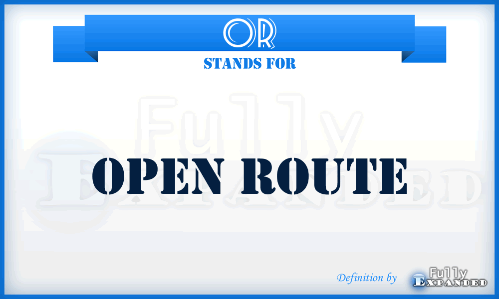 OR - Open Route