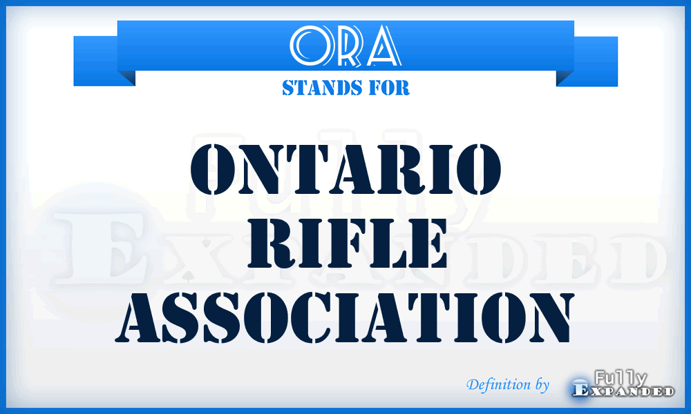 ORA - Ontario Rifle Association