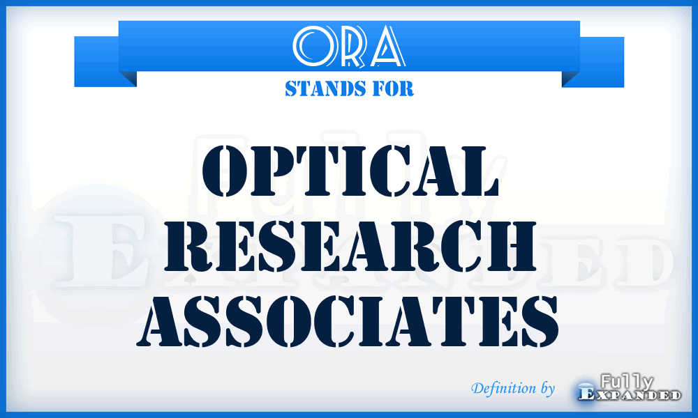 ORA - Optical Research Associates