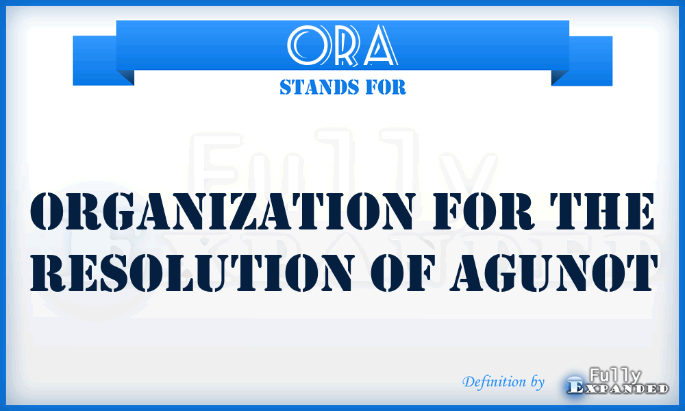 ORA - Organization for the Resolution of Agunot