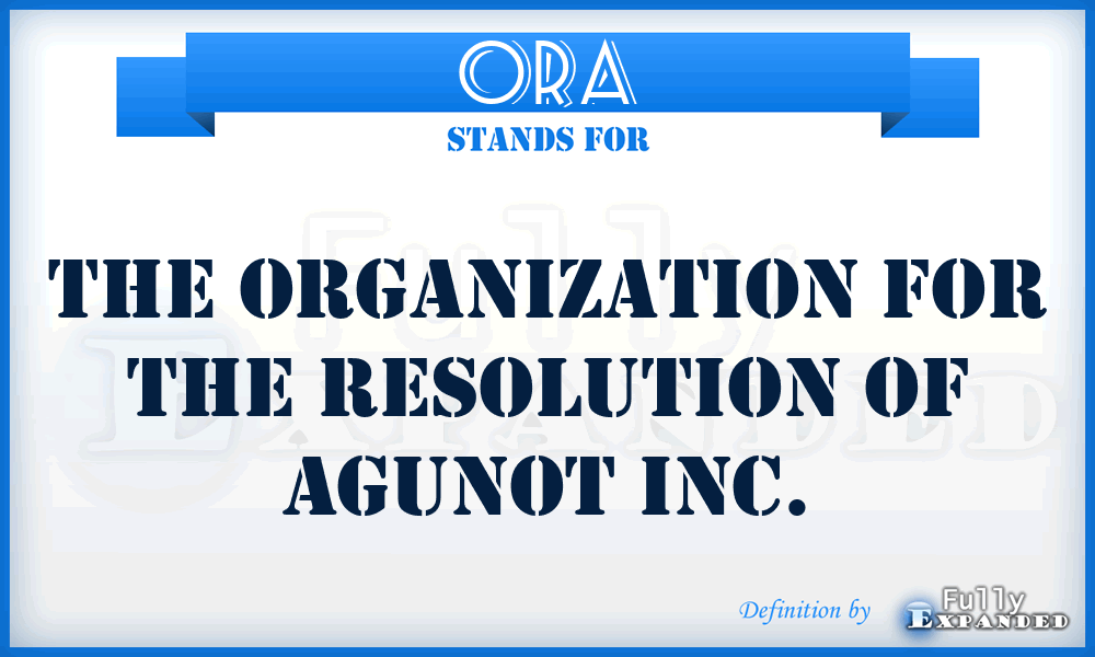 ORA - The Organization for the Resolution of Agunot Inc.