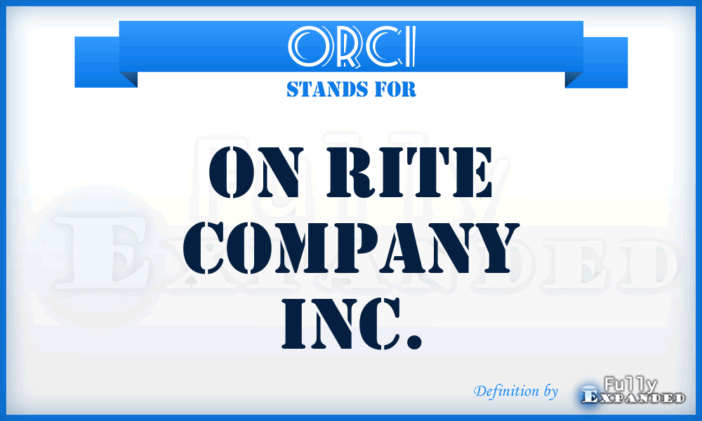 ORCI - On Rite Company Inc.