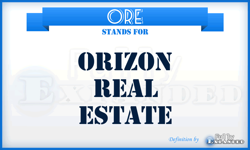 ORE - Orizon Real Estate