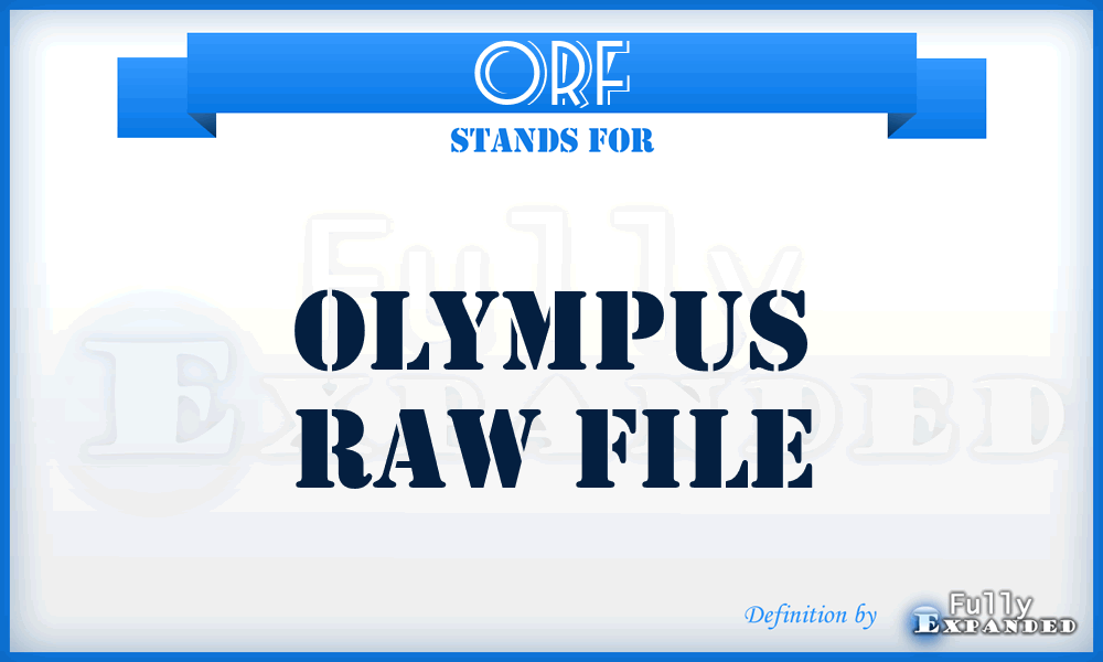 ORF - Olympus Raw File