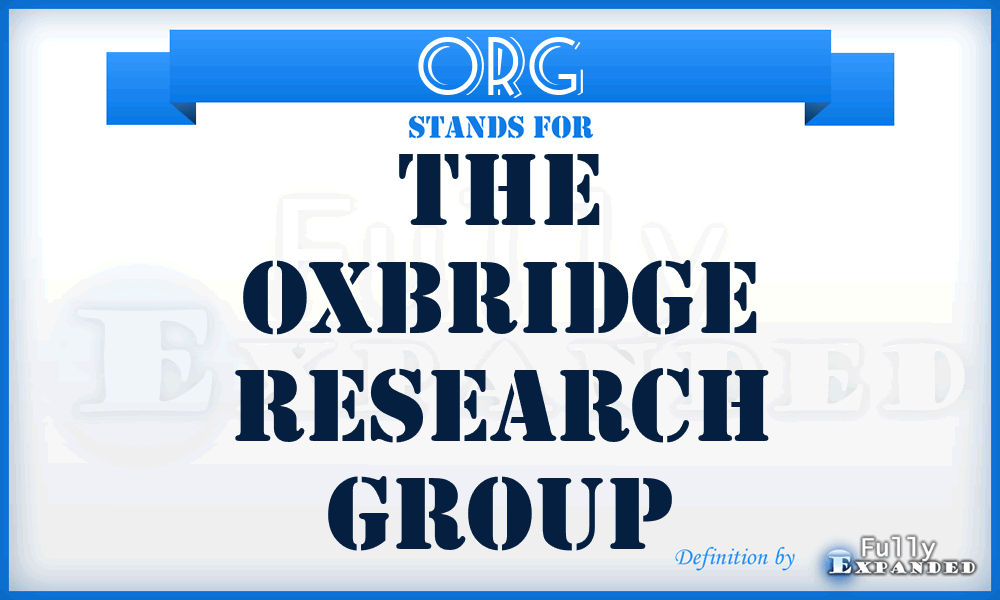 ORG - The Oxbridge Research Group