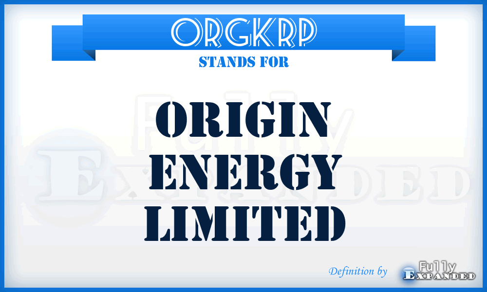 ORGKRP - Origin Energy Limited