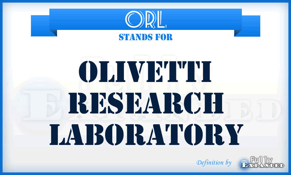 ORL - Olivetti Research Laboratory