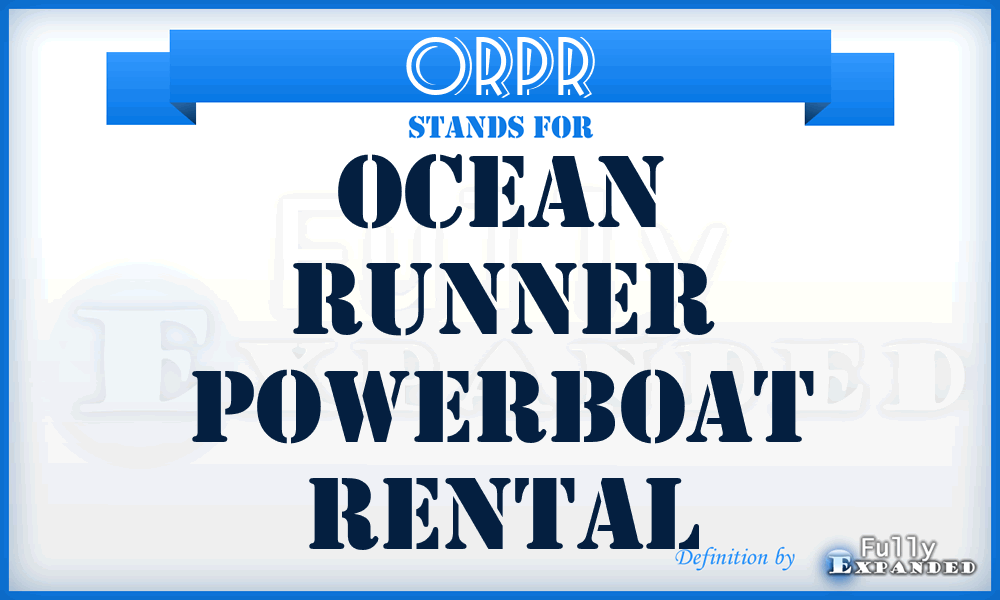 ORPR - Ocean Runner Powerboat Rental