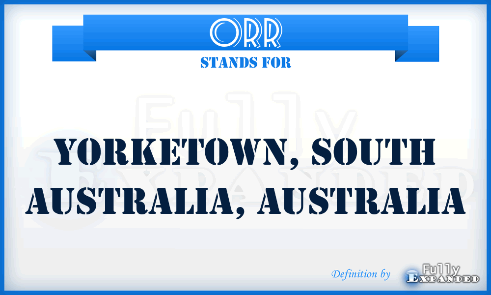 ORR - Yorketown, South Australia, Australia