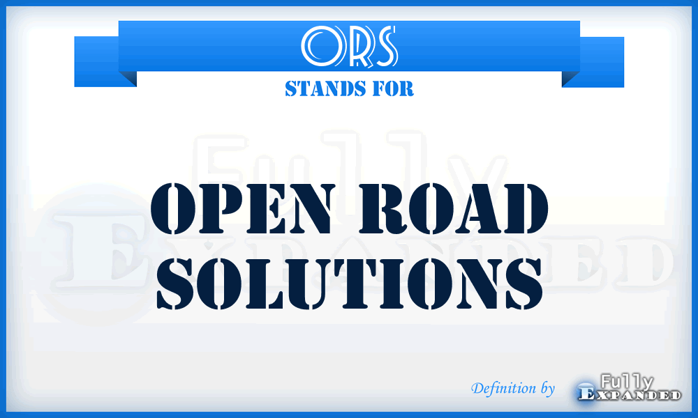 ORS - Open Road Solutions