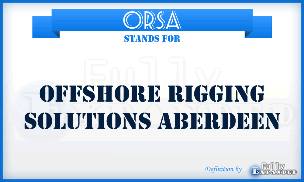 ORSA - Offshore Rigging Solutions Aberdeen