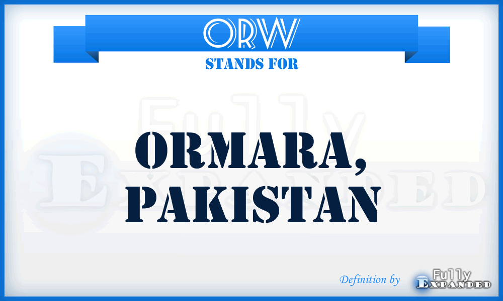 ORW - Ormara, Pakistan