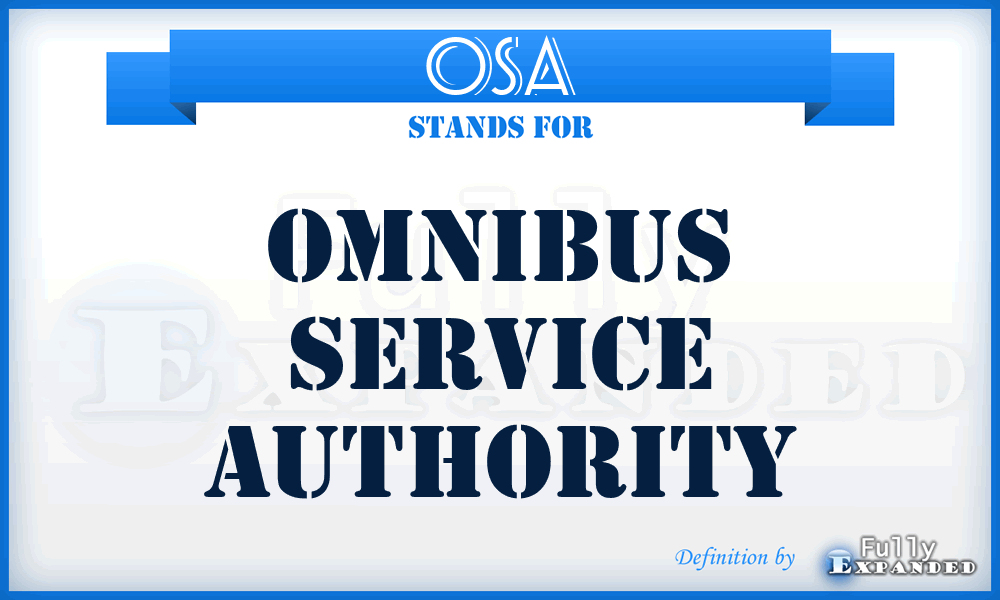 OSA - Omnibus Service Authority