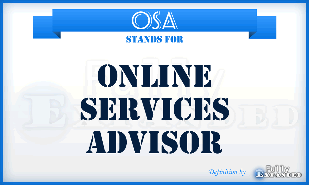 OSA - Online Services Advisor