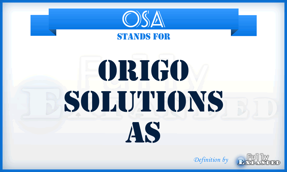 OSA - Origo Solutions As