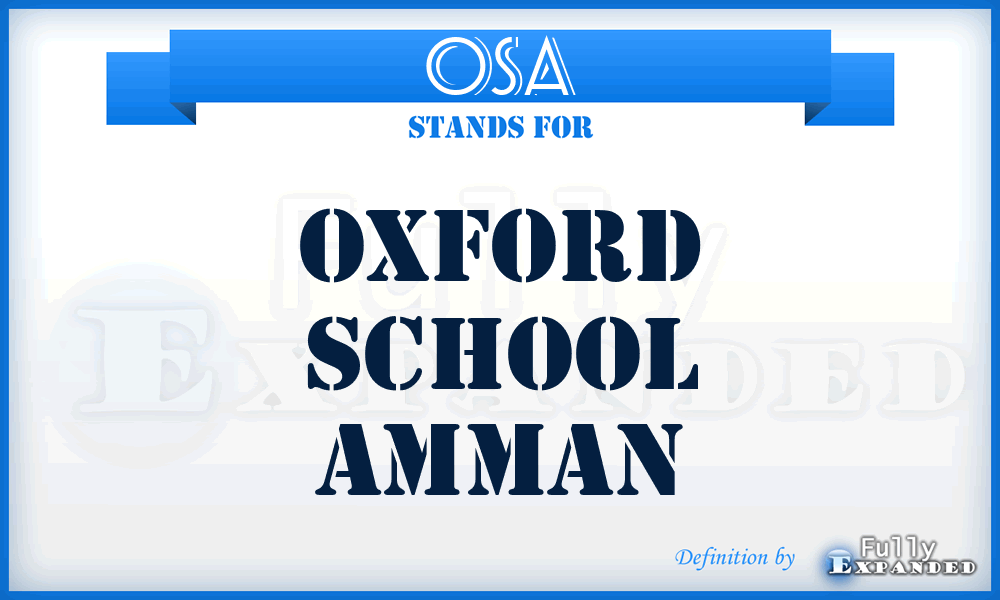 OSA - Oxford School Amman