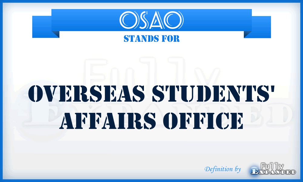 OSAO - Overseas Students' Affairs Office