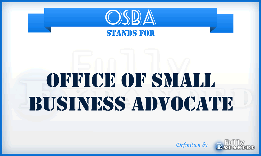 OSBA - Office of Small Business Advocate