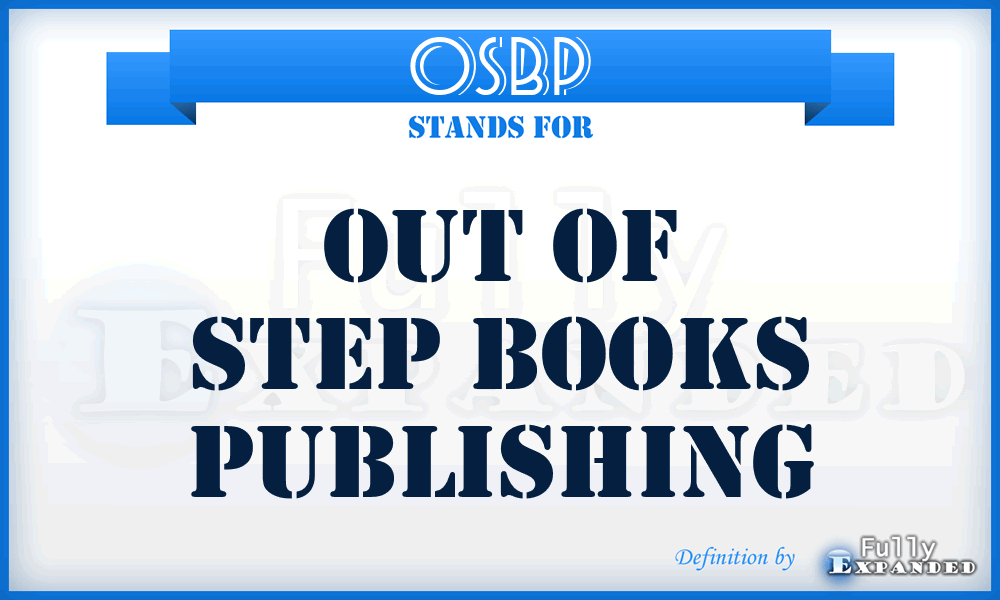 OSBP - Out of Step Books Publishing