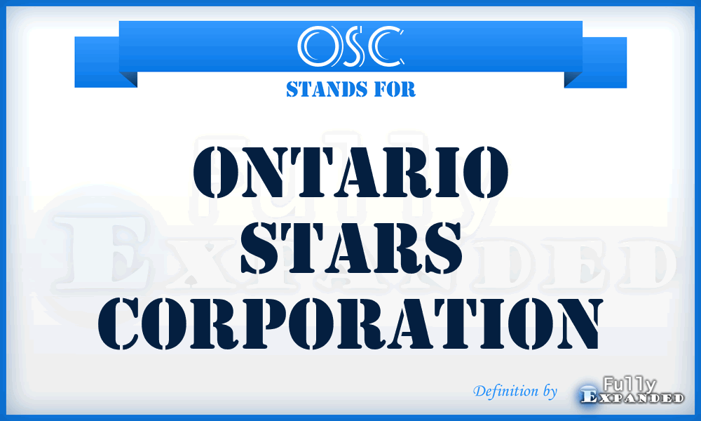 OSC - Ontario Stars Corporation