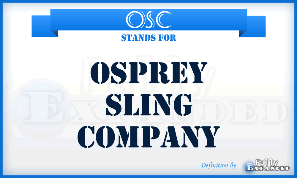 OSC - Osprey Sling Company
