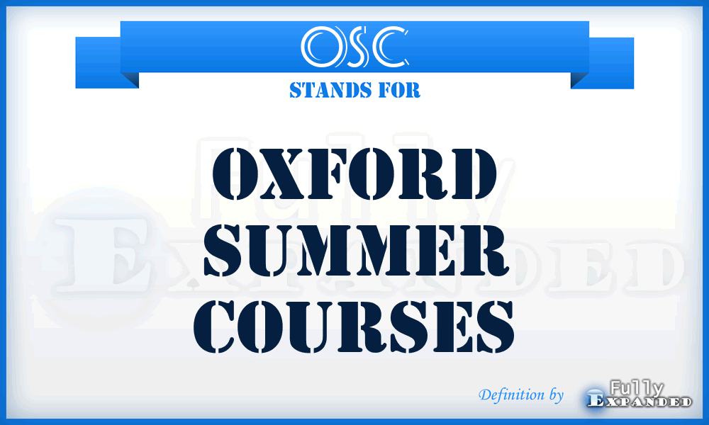 OSC - Oxford Summer Courses