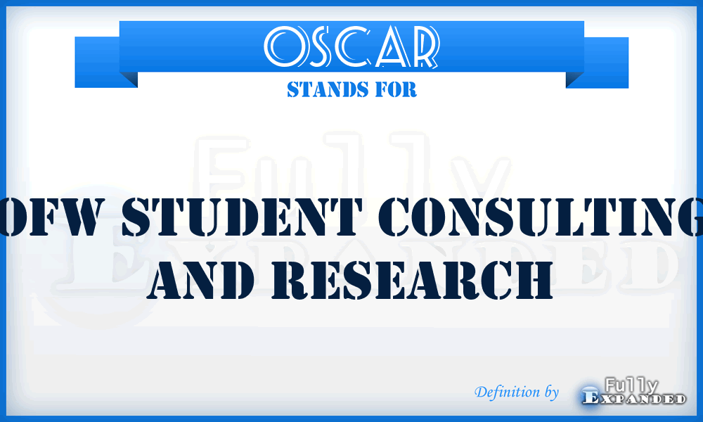 OSCAR - Ofw Student Consulting And Research