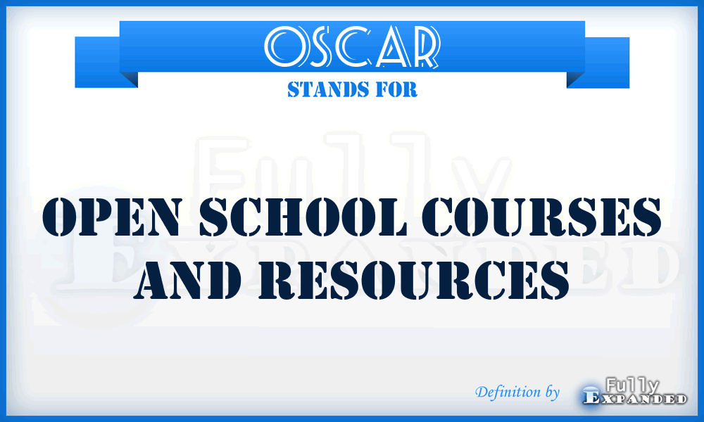 OSCAR - Open School Courses And Resources