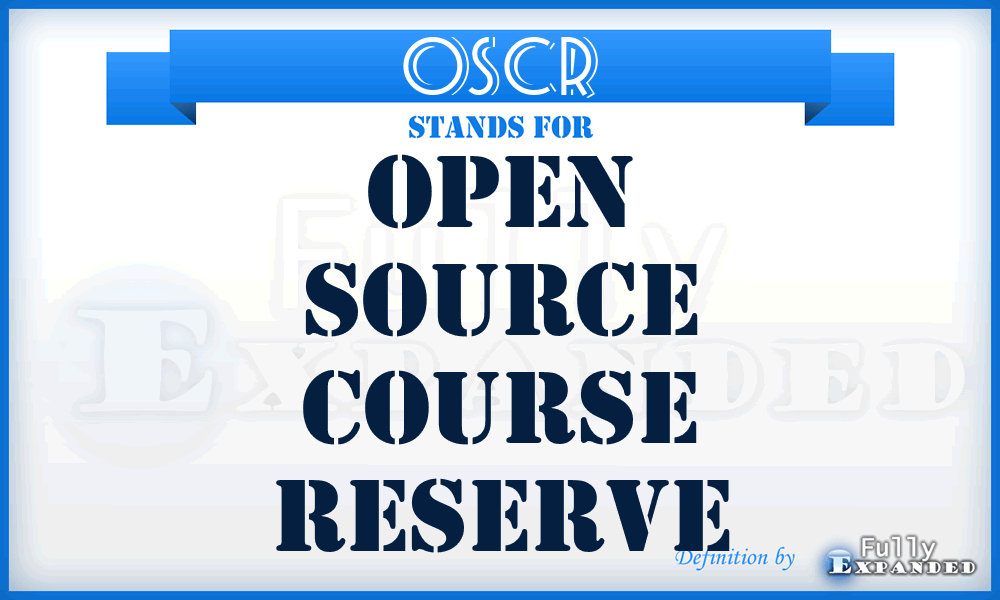 OSCR - Open Source Course Reserve