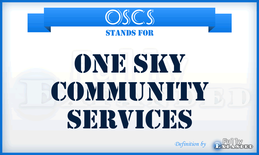 OSCS - One Sky Community Services