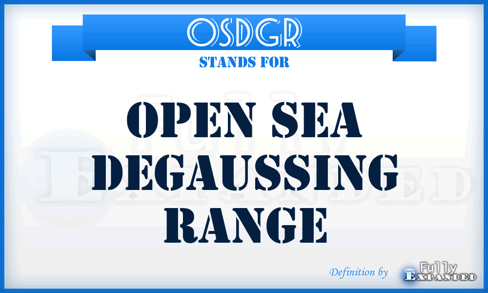 OSDGR - Open Sea DeGaussing Range