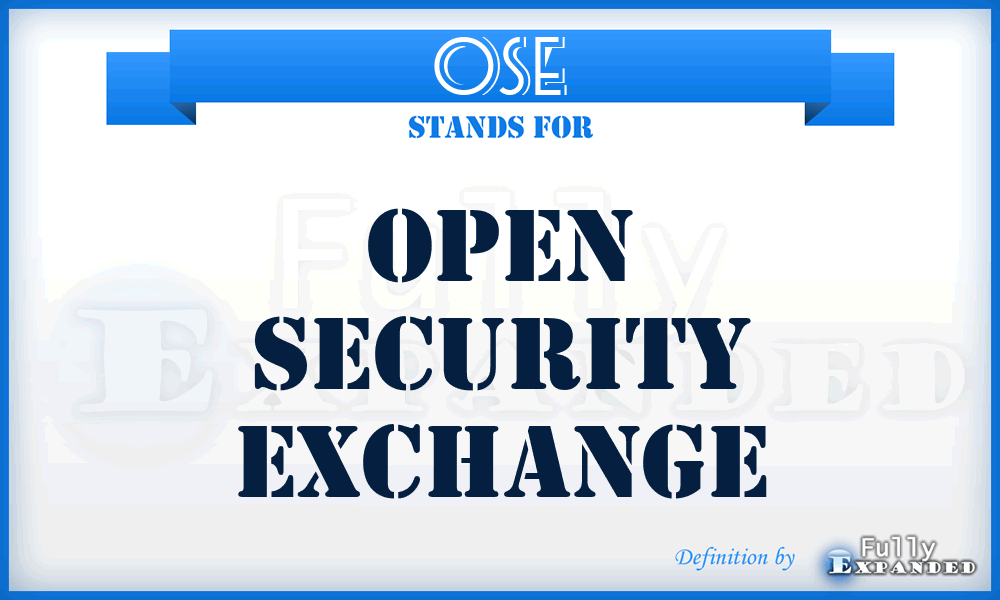 OSE - Open Security Exchange