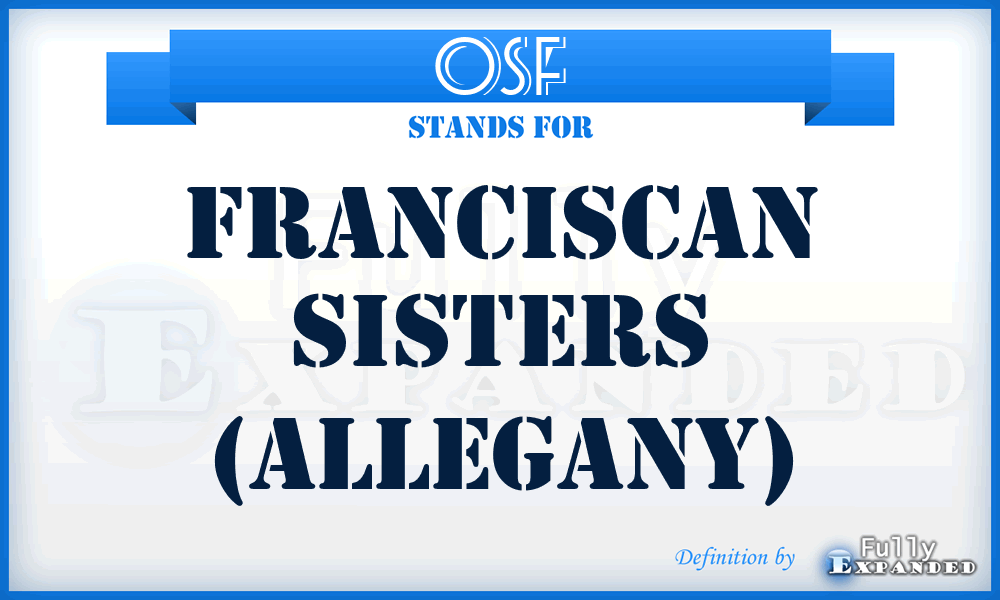 OSF - Franciscan Sisters (Allegany)