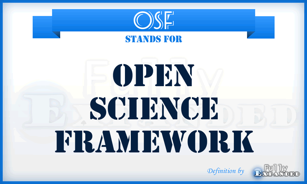 OSF - Open Science Framework