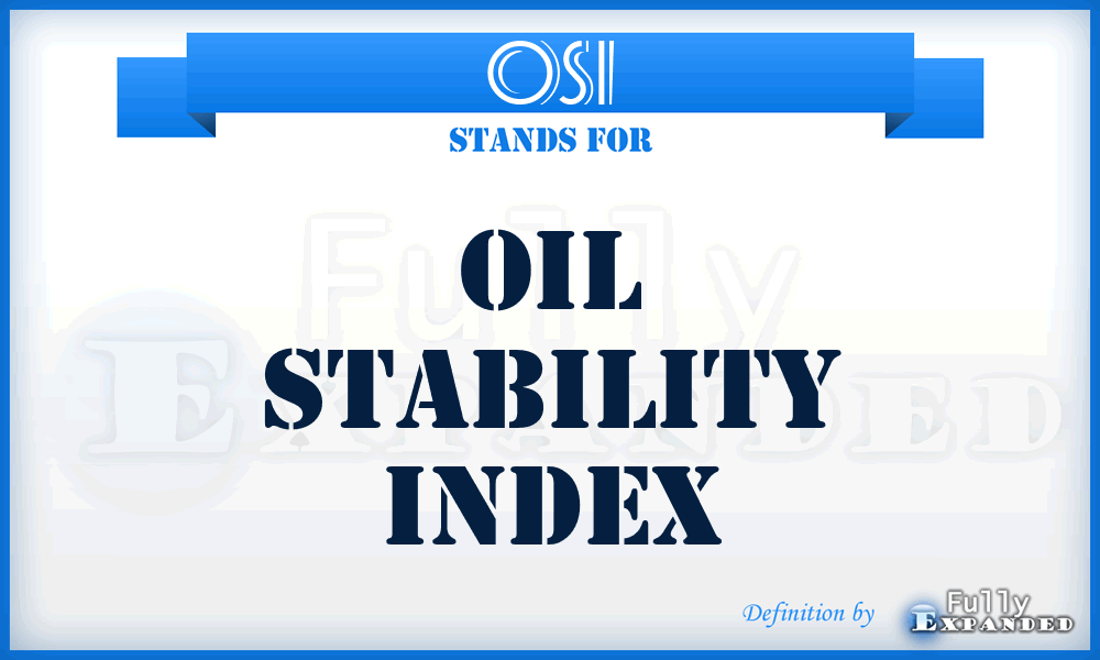 OSI - Oil Stability Index