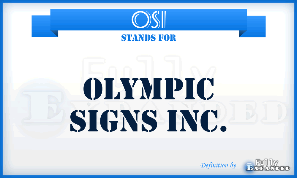 OSI - Olympic Signs Inc.