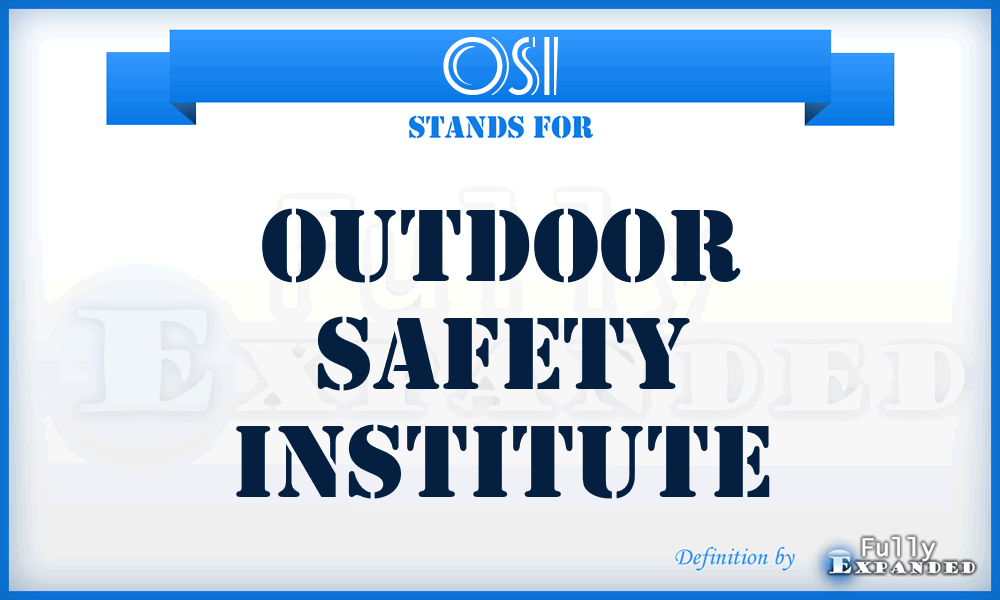 OSI - Outdoor Safety Institute