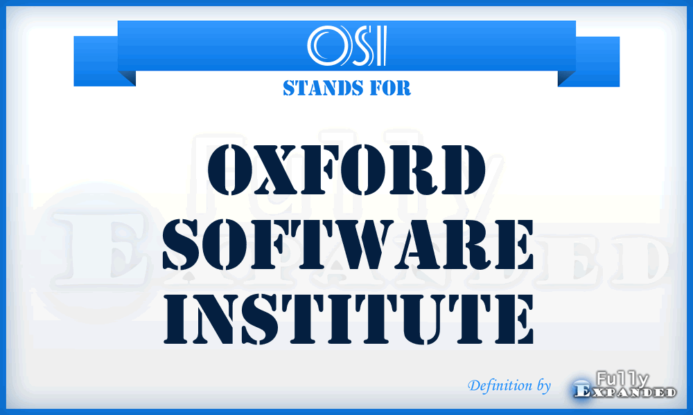 OSI - Oxford Software Institute