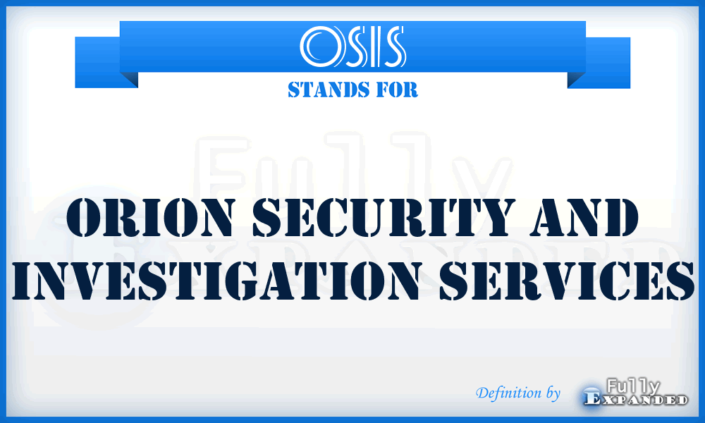 OSIS - Orion Security and Investigation Services
