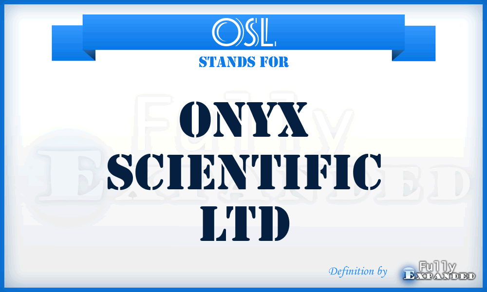 OSL - Onyx Scientific Ltd