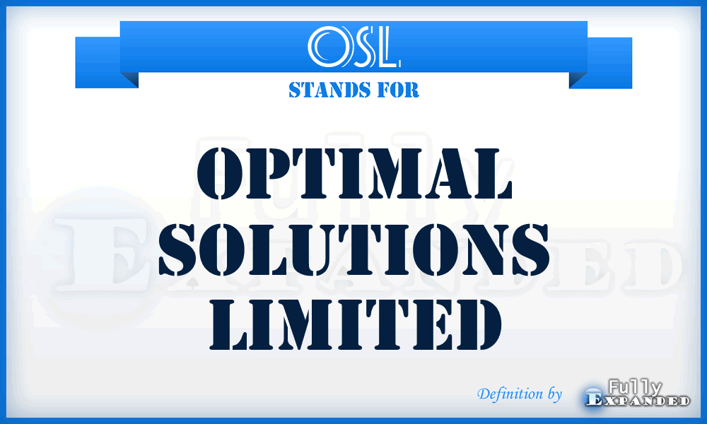 OSL - Optimal Solutions Limited