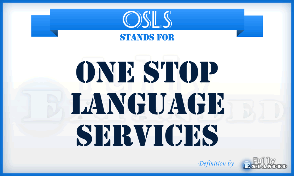 OSLS - One Stop Language Services