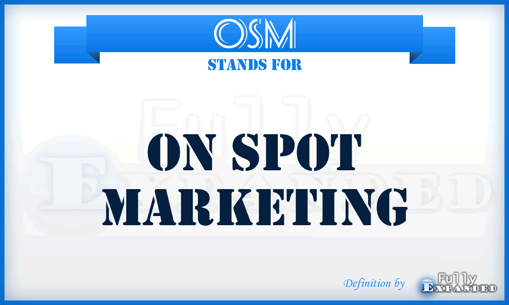 OSM - On Spot Marketing