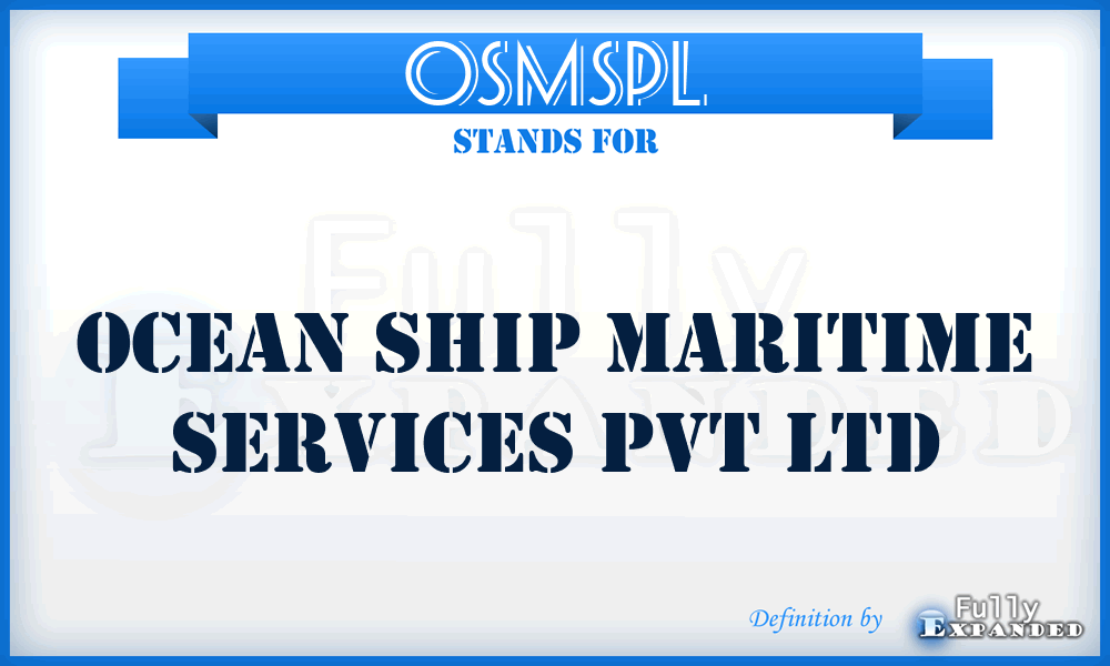 OSMSPL - Ocean Ship Maritime Services Pvt Ltd