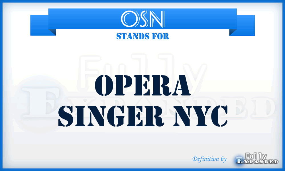OSN - Opera Singer Nyc