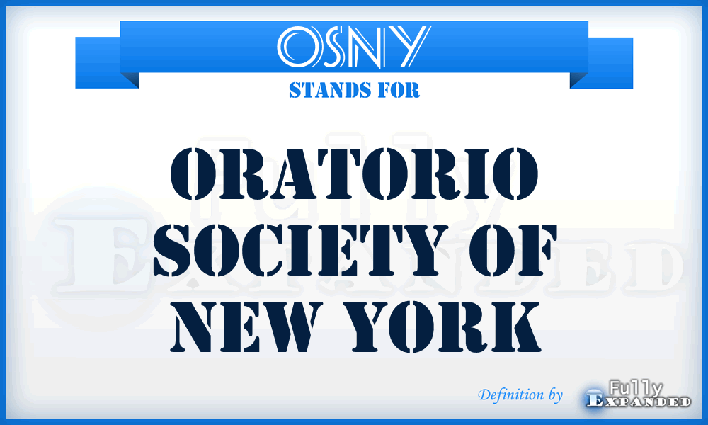 OSNY - Oratorio Society of New York