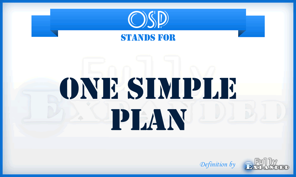 OSP - One Simple Plan