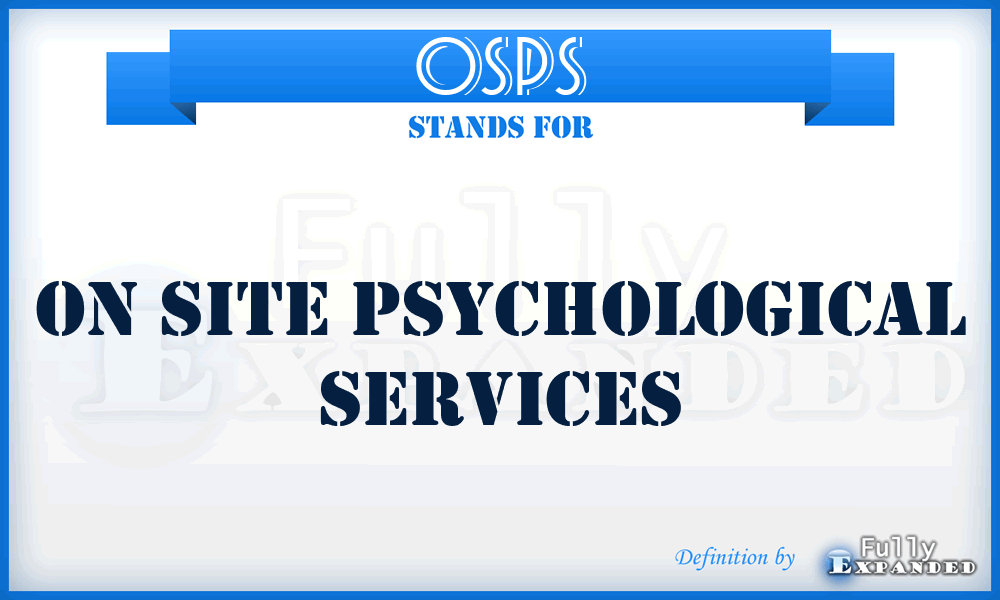 OSPS - On Site Psychological Services