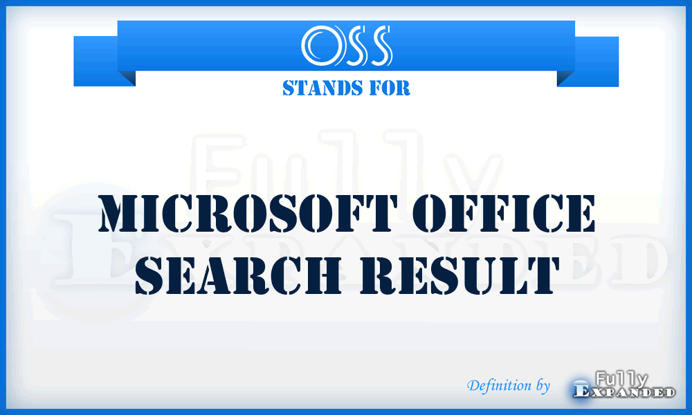 OSS - MicroSoft Office Search result