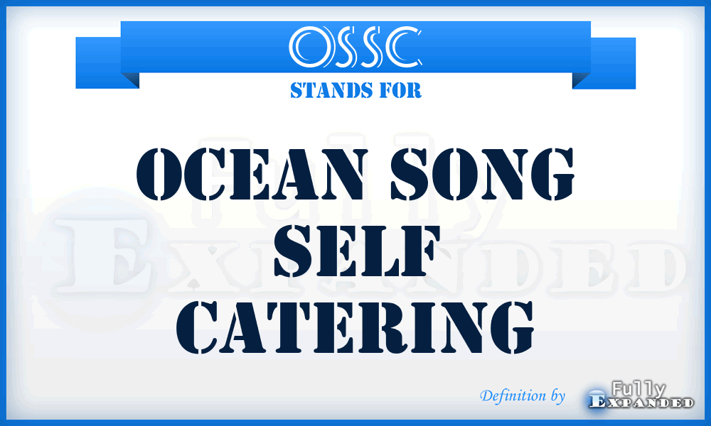 OSSC - Ocean Song Self Catering